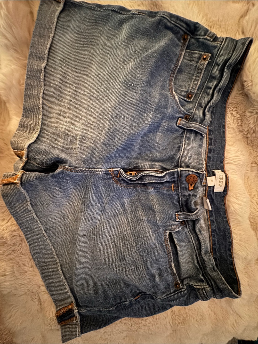 J. Crew Women's Light Blue Rolled-Hem Denim Shorts